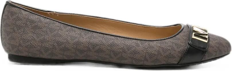 Michael Kors Ballerina's met logoplakkaat Bruin