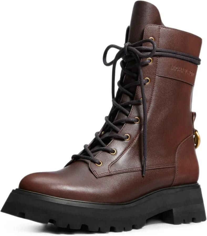 Michael Kors Caleb combat boots van gepolijst leer Bruin - Foto 2
