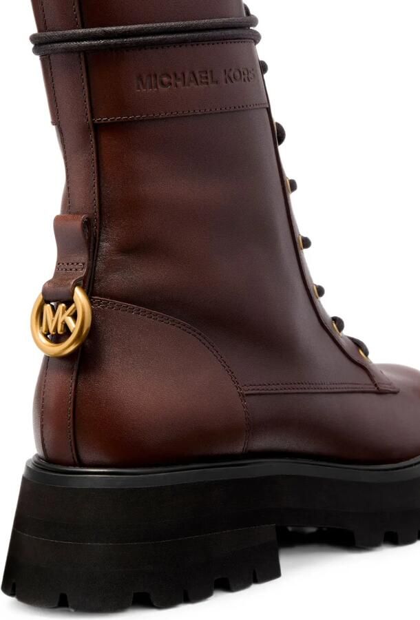 Michael Kors Caleb combat boots van gepolijst leer Bruin - Foto 3