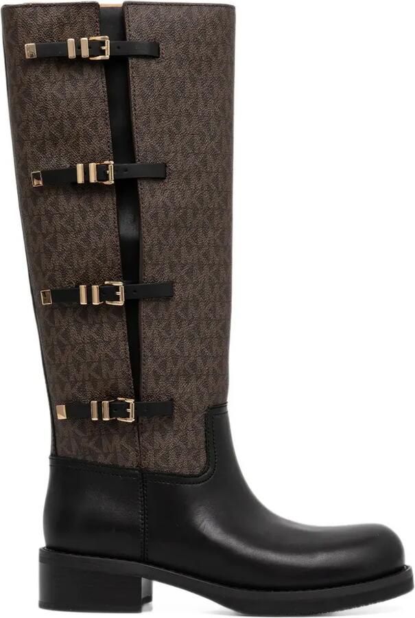Michael Kors Darrington leather and Signature logo ankle boots Zwart - Foto 8
