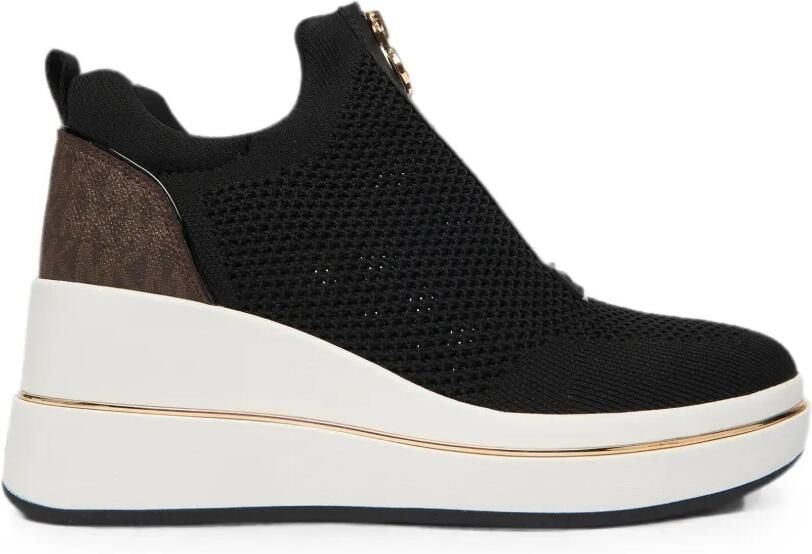 Michael Kors Emmy sneakers met ritssluiting en monogram Zwart