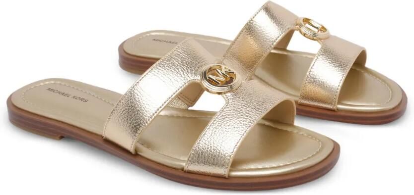 Michael Kors Erin leren sandalen met logoplakkaat Goud - Foto 4