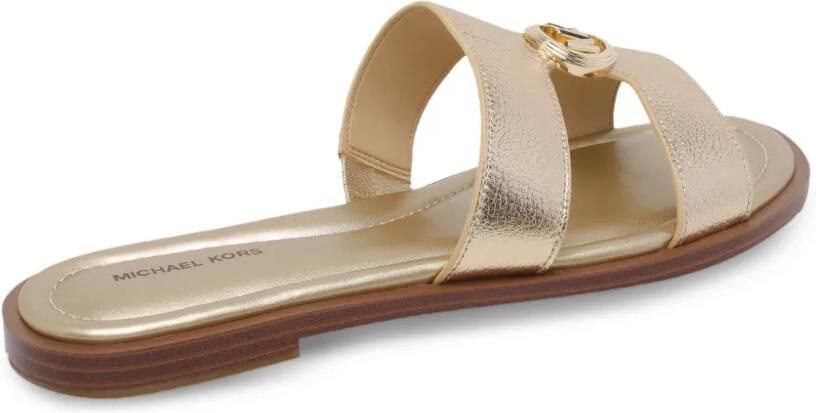 Michael Kors Erin leren sandalen met logoplakkaat Goud - Foto 3