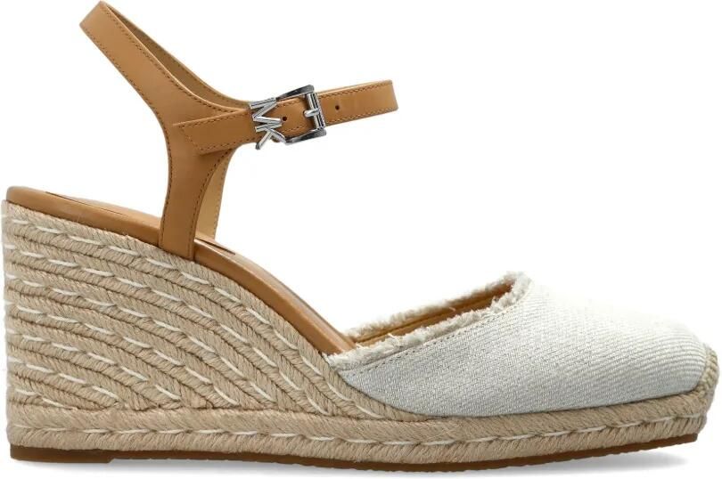 Michael Kors Espadrilles met enkelbandje en franje Beige