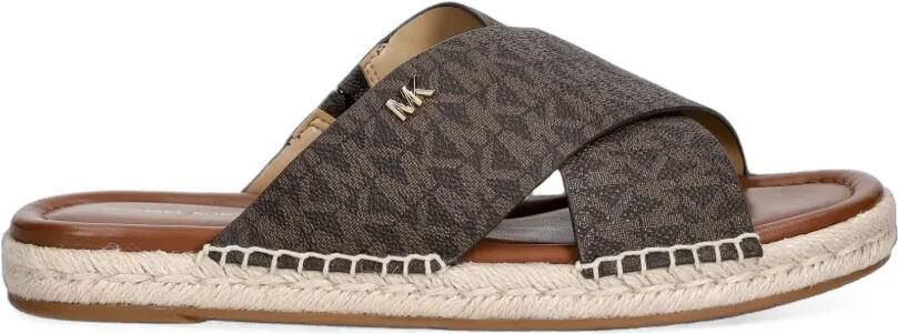 Michael Kors Espadrilles met logoprint Bruin