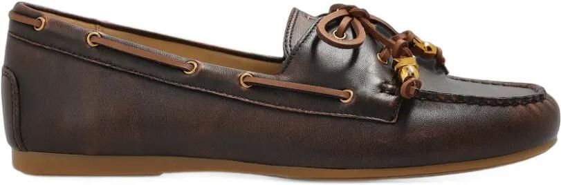 Michael Kors Fallon polished leather moccasins Bruin