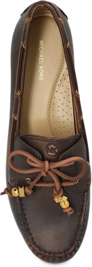 Michael Kors Fallon polished leather moccasins Bruin - Foto 3