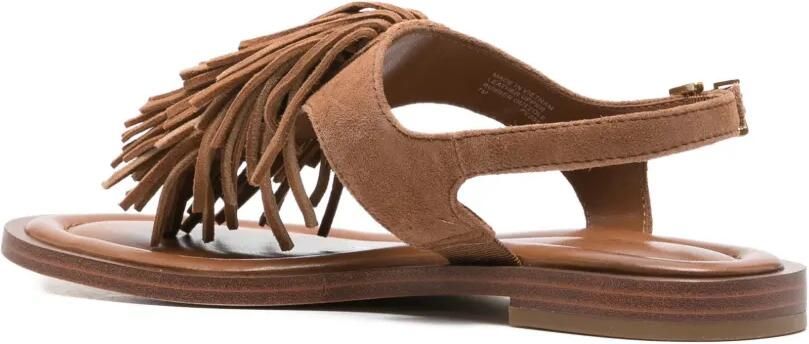 Michael Kors Indra sandalen met franje Bruin - Foto 3