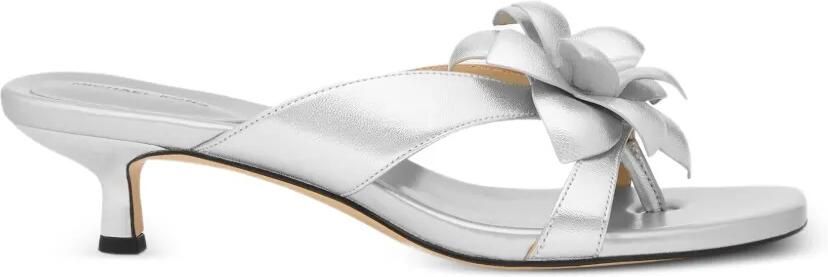 Michael Kors Jacie sandalen met bloemapplicatie Zilver