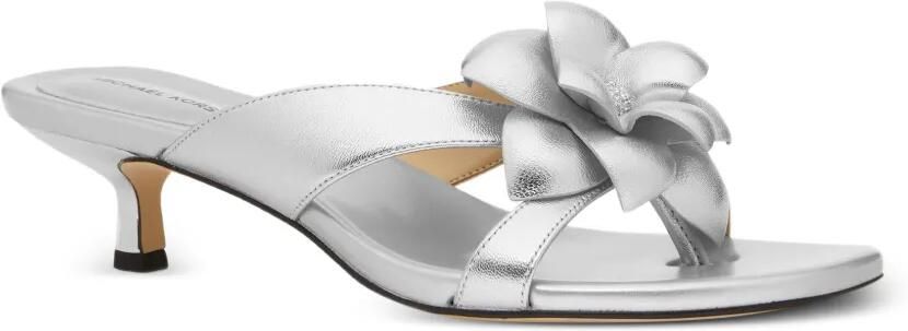 Michael Kors Jacie sandalen met bloemapplicatie Zilver - Foto 3