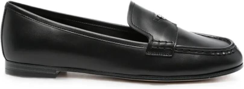 Michael Kors Jennings leren loafers met logoplakkaat Zwart
