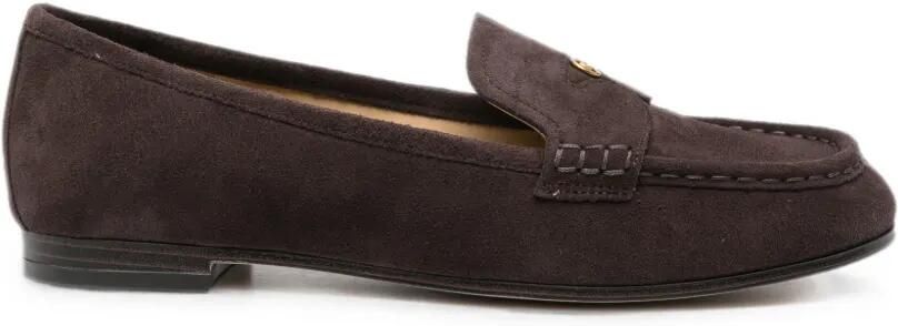 Michael Kors Jennings suède loafers met logoplakkaat Bruin
