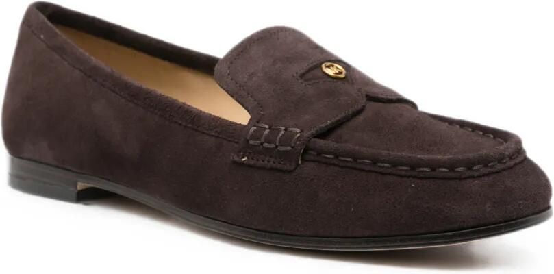Michael Kors Jennings suède loafers met logoplakkaat Bruin - Foto 2