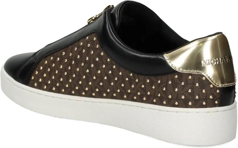 Michael Kors Keaton sneakers met rits en studs Bruin - Foto 3