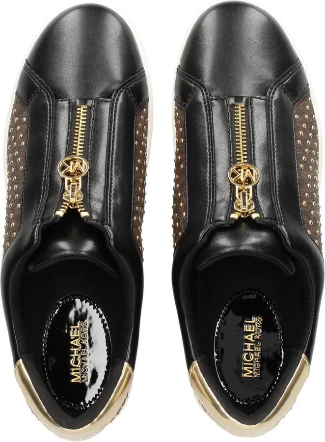 Michael Kors Keaton sneakers met rits en studs Bruin - Foto 2