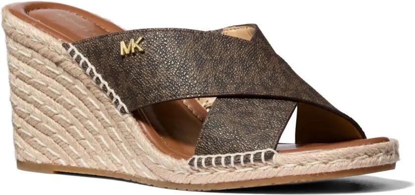 Michael Kors Kenzie Signature sandalen met sleehak en logo Bruin - Foto 3