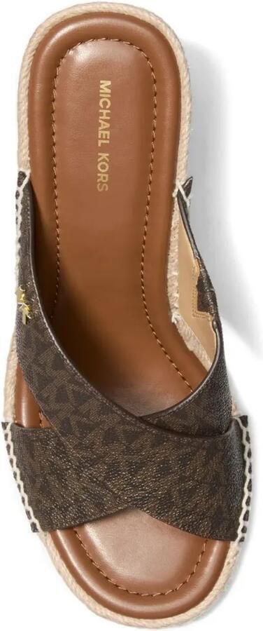 Michael Kors Kenzie Signature sandalen met sleehak en logo Bruin - Foto 2