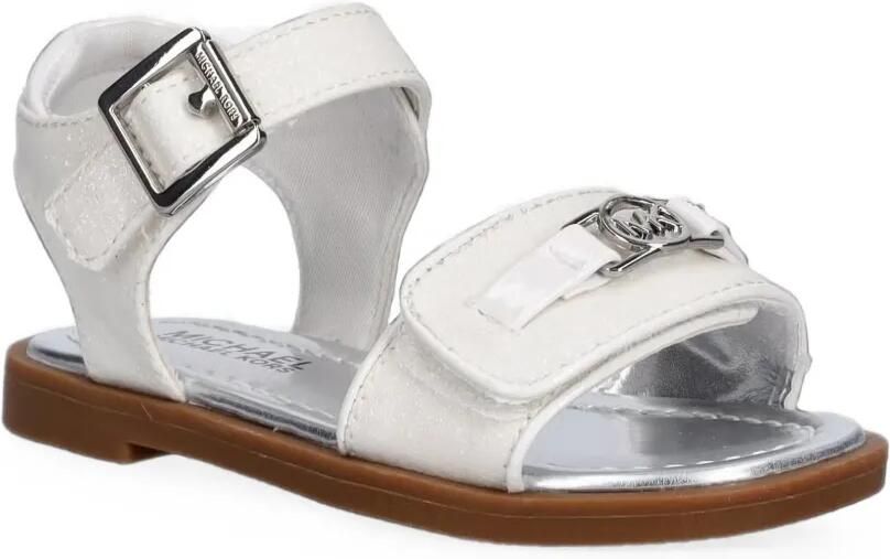 Michael Kors Kids Sandalen met logo-plakkaat en glitters-effect Wit