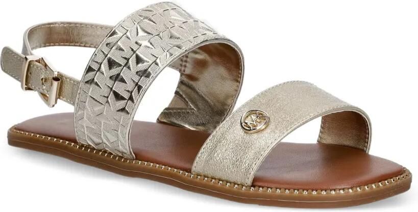Michael Kors Kids Jagger Maxson II sandalen met monogram-reliëf en gesp Beige