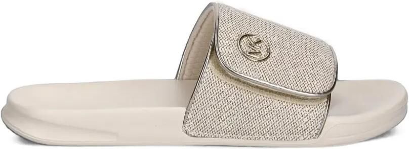 Michael Kors Kids Jett Darby logo-plaque slides Bruin - Foto 4