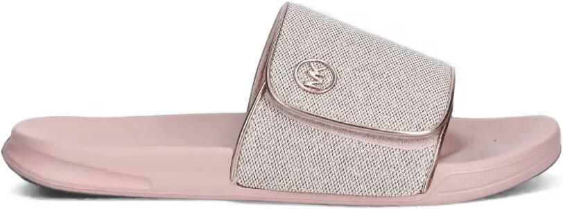 Michael Kors Kids Jett Darby logo-plaque touch-strap flip flop Roze - Foto 5