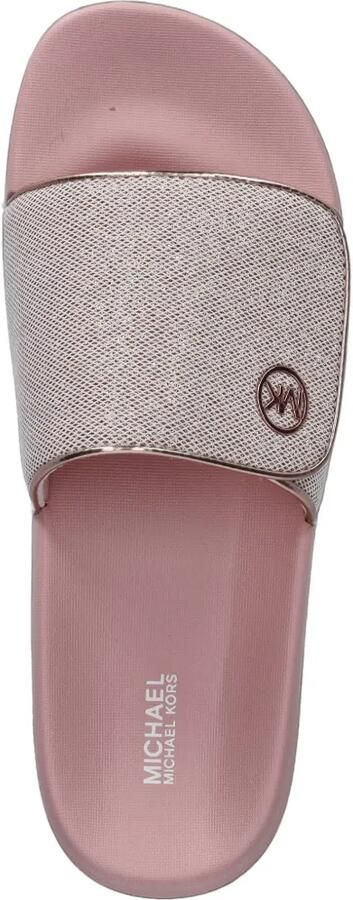 Michael Kors Kids Jett Darby logo-plaque touch-strap flip flop Roze - Foto 2
