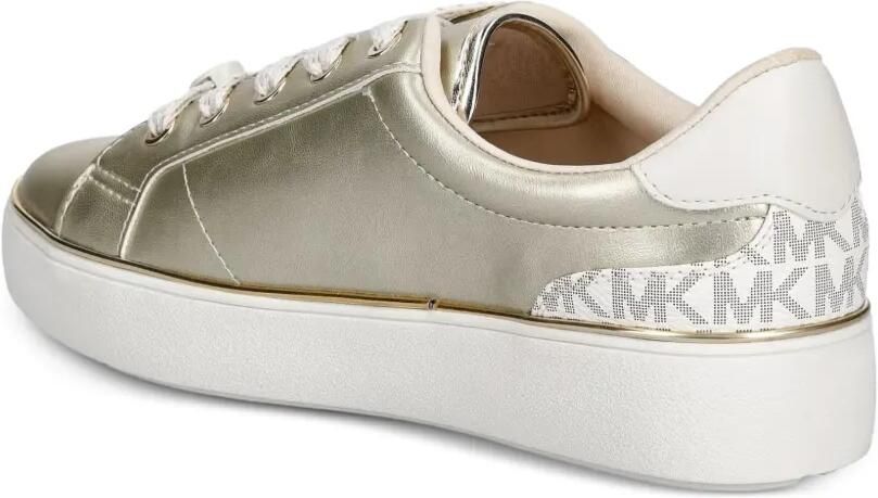 Michael Kors Kids Jordana Finn metallic sneakers met logoplakkaat Geel - Foto 2