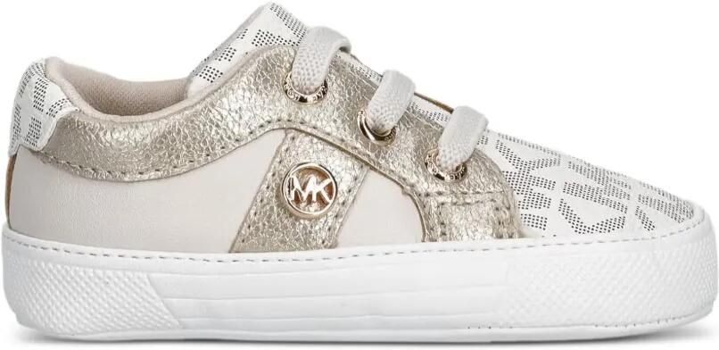 Michael Kors Kids Sneakers met metallic afwerking en logoprint Wit