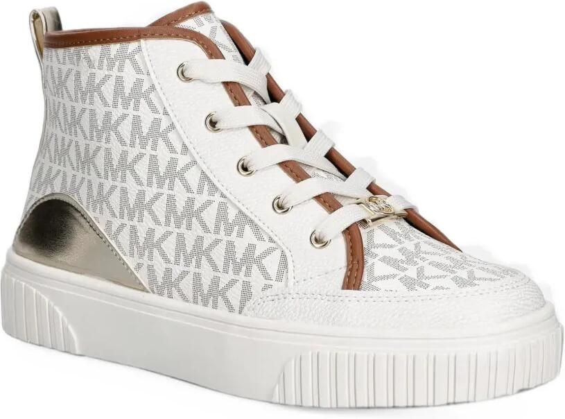 Michael Kors Kids Shea Split logo-print high-top sneakers Beige