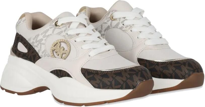 Michael Kors Kids Sneakers met logoplakkaat Beige