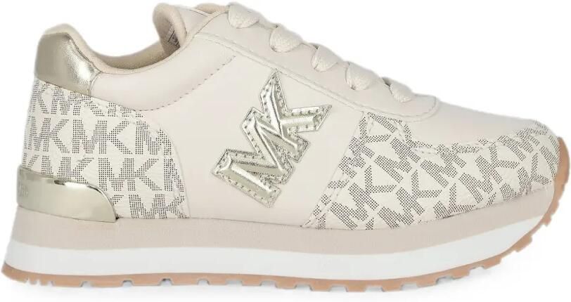 Michael Kors Kids Sneakers met logoplakkaat en monogram Beige - Foto 4