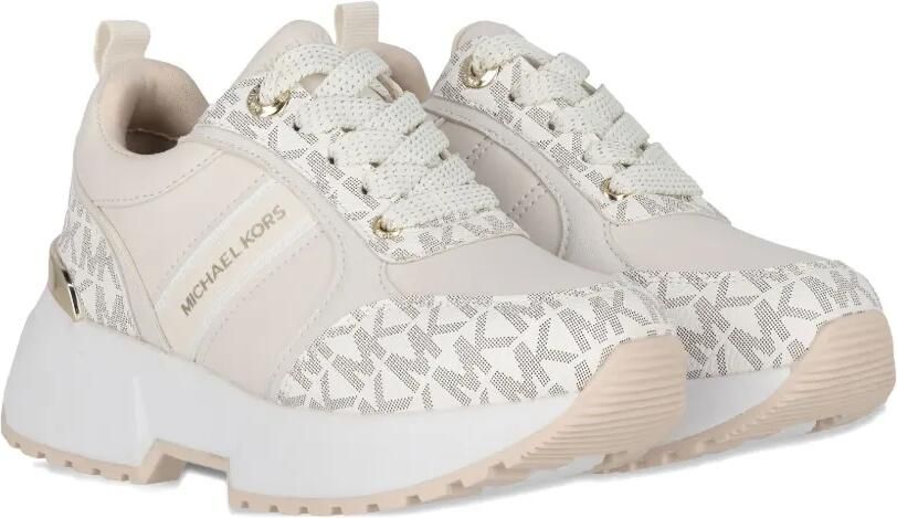 Michael Kors Kids Sneakers met logoplakkaat en plateauzool Wit