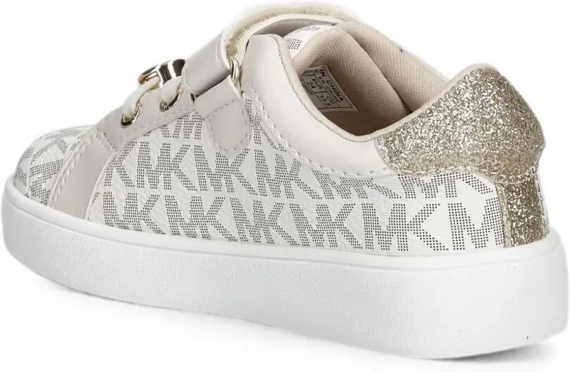 Michael Kors Kids Sneakers met monogram-print en glitters Wit