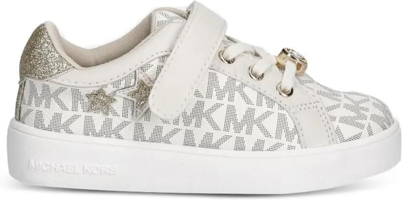 Michael Kors Kids Sneakers met monogram-print en glitters Wit - Foto 4