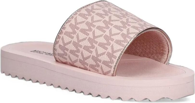 Michael Kors Kids Teagan Merrick 2 monogram-print slides Roze