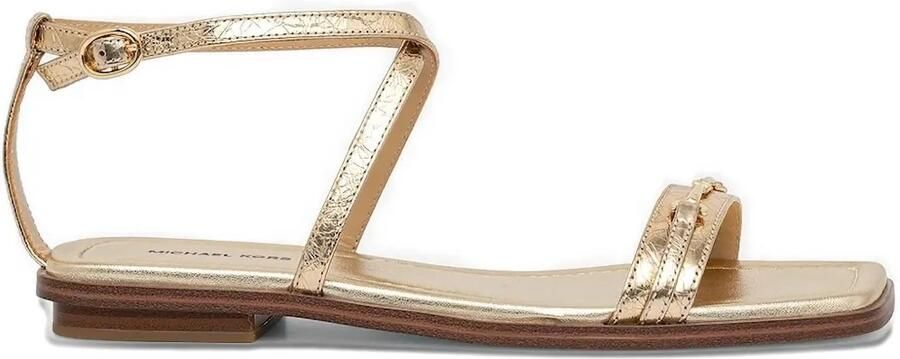 Michael Kors Lena metallic leren sandalen Goud