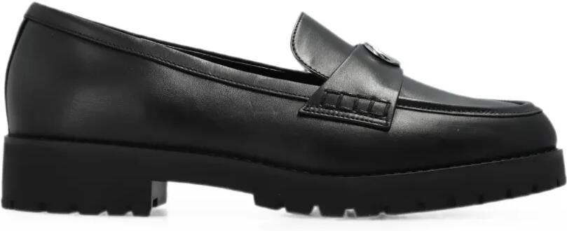 Michael Kors Leren ballerina's met logoplakkaat Zwart