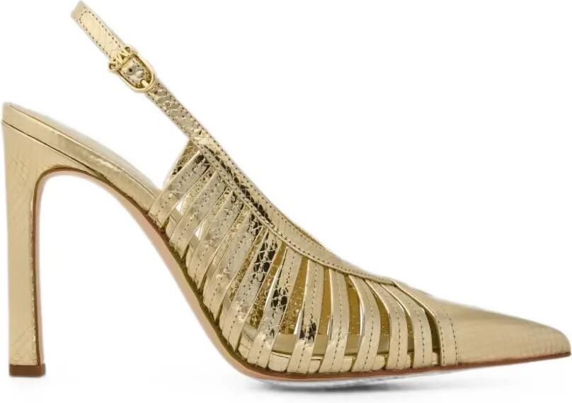 Michael Kors Leren gekooide sandalen Goud
