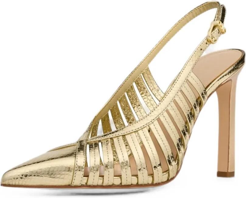 Michael Kors Leren gekooide sandalen Goud - Foto 3
