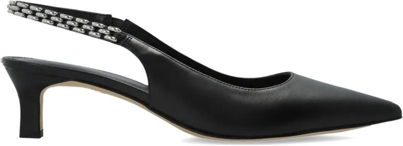 Michael Kors Leren pumps met kettingdetail en puntige neus Zwart