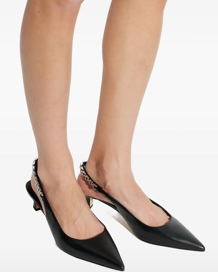 Michael Kors Leren pumps met kettingdetail en puntige neus Zwart - Foto 2