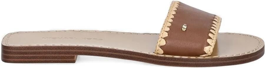 Michael Kors Leren sandalen met gevlochten detail Bruin