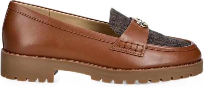 Michael Kors Loafers met chunky zool en monogram vlak Bruin