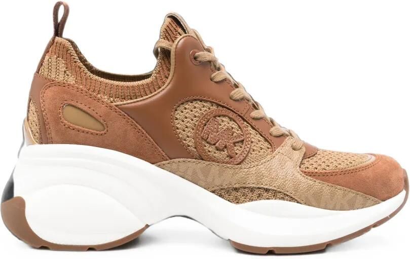 Michael Kors Chunky sneakers met logopatch Bruin