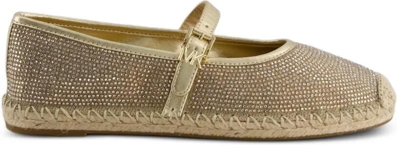 Michael Kors Lynn verfraaide mesh ballerina's met ketting en glitters Goud