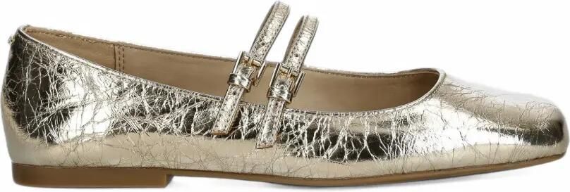 Michael Kors Matilda Mary Jane metallic leren pumps met gebarsten effect Goud