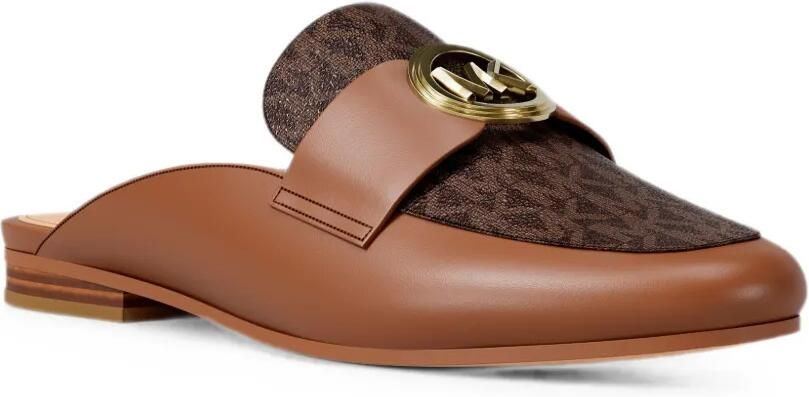 Michael Kors Mckenzie leren muiltjes met logoplakkaat Bruin - Foto 3