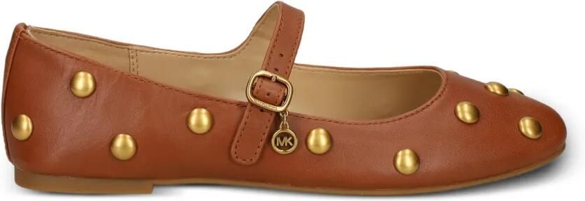 Michael Kors Nellie Flex leren ballerina's verfraaid met studs Bruin