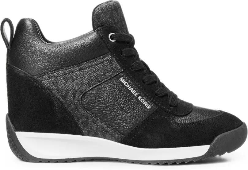 Michael Kors Nikko S2 sneakers met sleehak en logo-print Zwart