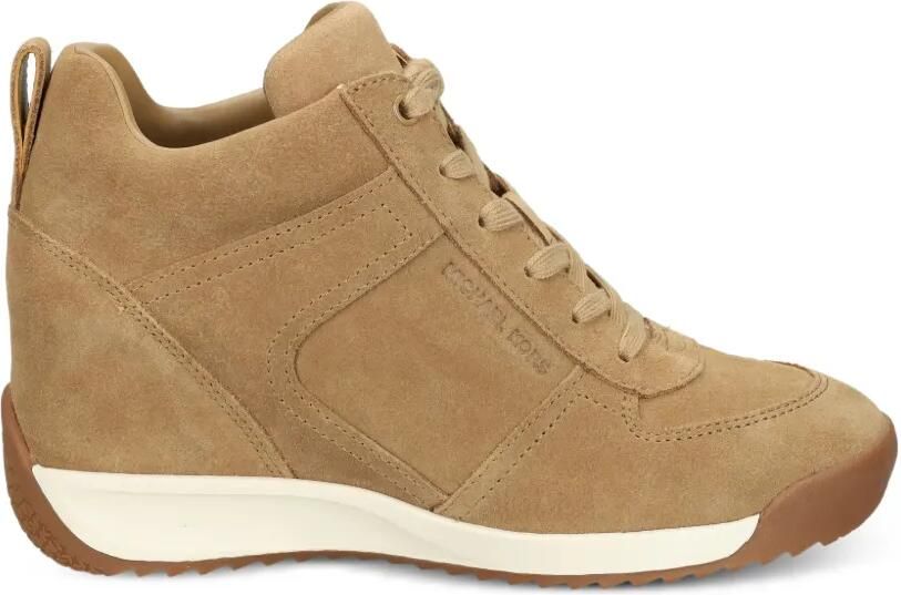Michael Kors Nikko S2 suède sneakers met sleehak Beige